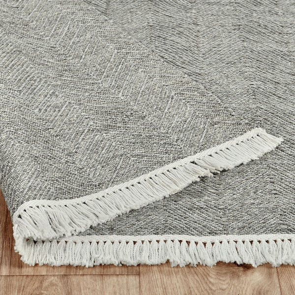 Indoor/Outdoor Augusta Rug - Stone Gray 9'x12' with Herringbone Pattern