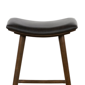 Union Saddle Stool In Dstrssd Blck In Counter