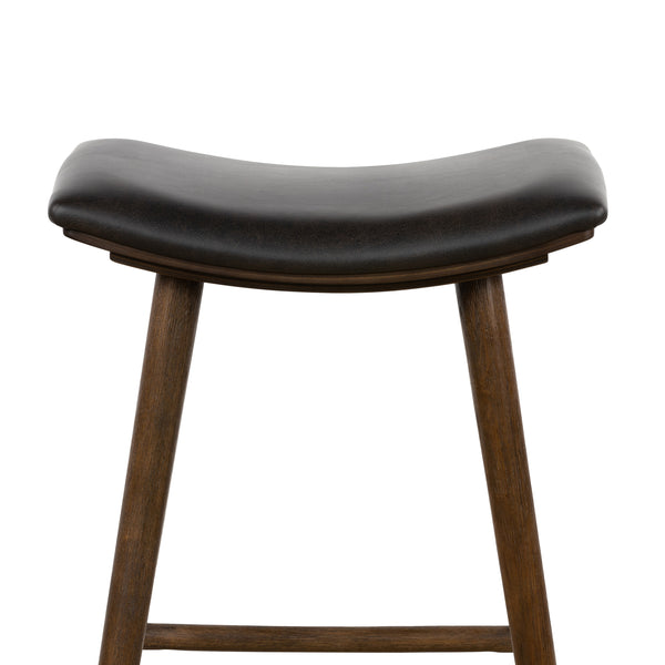 Union Saddle Stool In Dstrssd Blck In Counter
