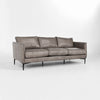 Abigail Top Grain Leather Sofa in Pewter Gray