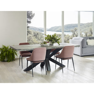Edge Small Grey Dining Table with Iron Base