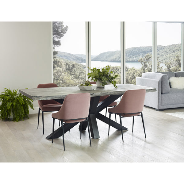 Edge Small Grey Dining Table with Iron Base