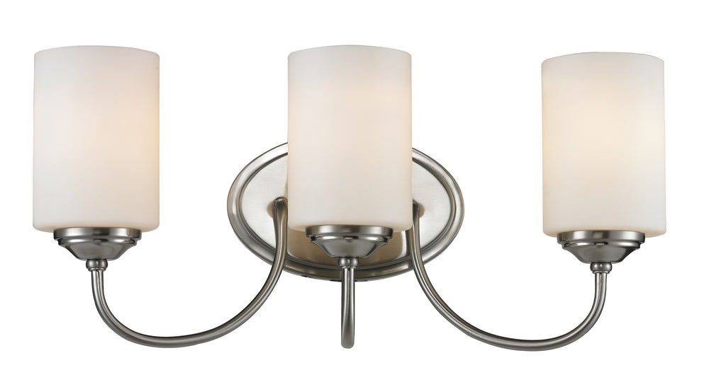 Cardinal 3 Light Vanity  in Brushed Nickel Finish