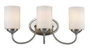 Cardinal 3 Light Vanity  in Brushed Nickel Finish