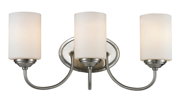 Cardinal 3 Light Vanity  in Brushed Nickel Finish
