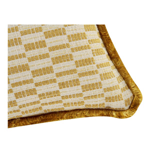 Leone Cushion in Chartreuse with Fringe Trim