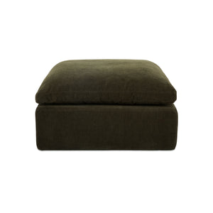 Moe's Cates Ottoman in Dark Green
