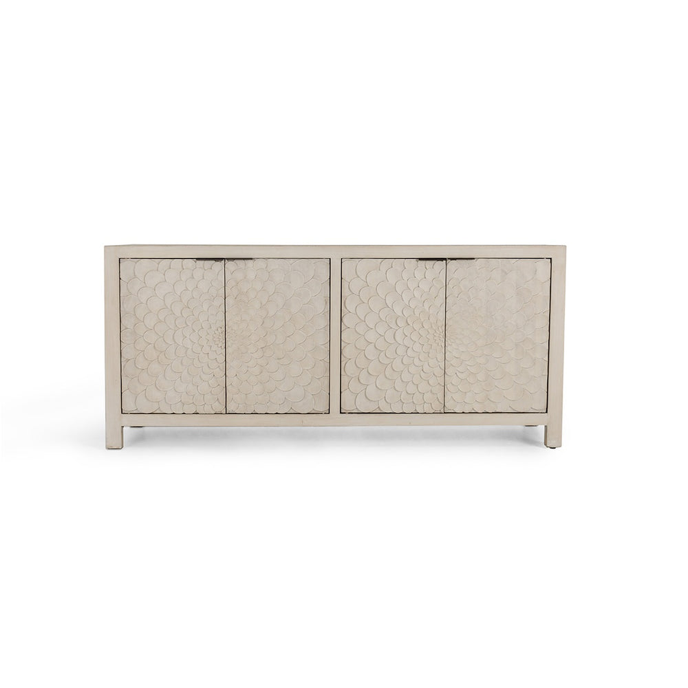 Astrid Solid Wood Cabinet with Reclaimed Pine - Vintage Cream