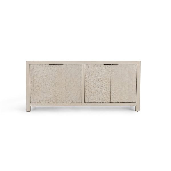 Astrid Solid Wood Cabinet with Reclaimed Pine - Vintage Cream