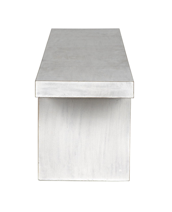 Kir Mahogany Bench in White Wash Finish