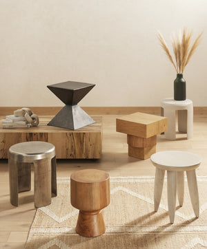 Jovie Outdoor End Table In Natural Teak