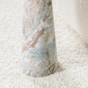 Huxley Marble Round Accent Table with Rusty Gray Veining