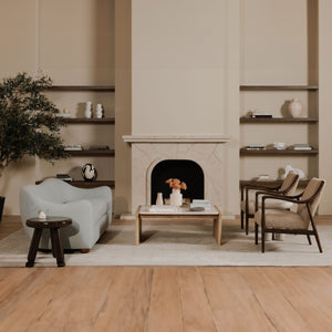 Moe's Yates Accent Chair in Beige Faux Shearling