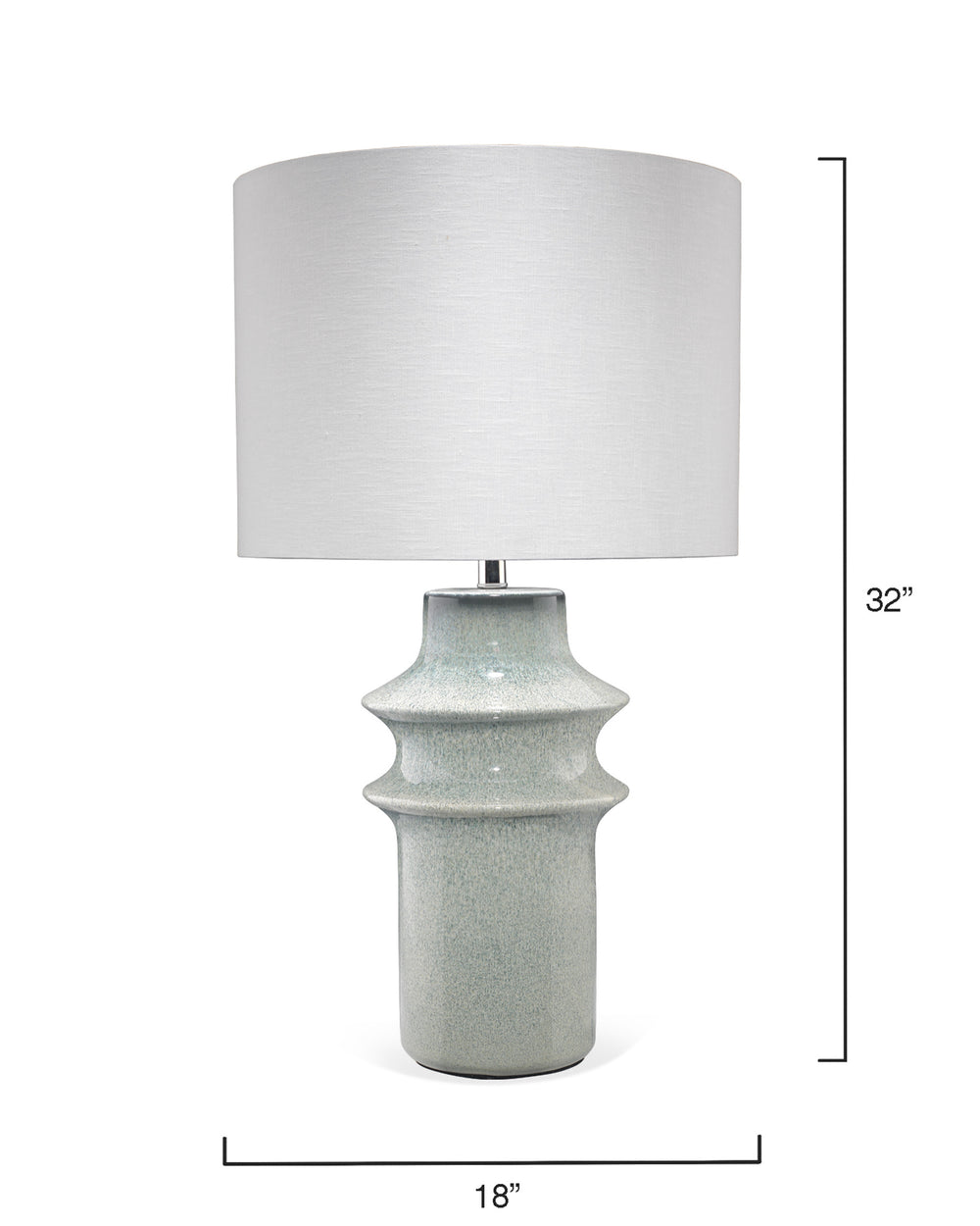 Cymbals Ceramic Table Lamp with Linen Shade