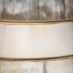 Stacked Horn Table Lamp with Elephant Drum Shade