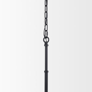 Edie Matte Black Metal w/ Frosted Glass Globe 1-Light Pendant