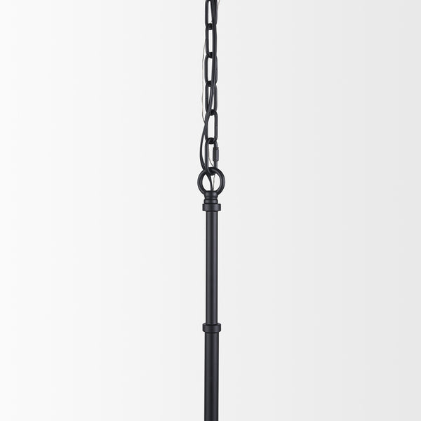 Edie Matte Black Metal w/ Frosted Glass Globe 1-Light Pendant