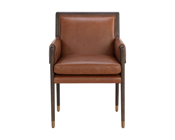 MAUTI DINING ARMCHAIR - BROWN - SHALIMAR TOBACCO LEATHER