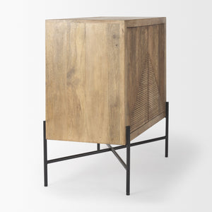 Cairo 36.0L x 19.5W x 36.0H 2 Door Wood and Metal Cabinet