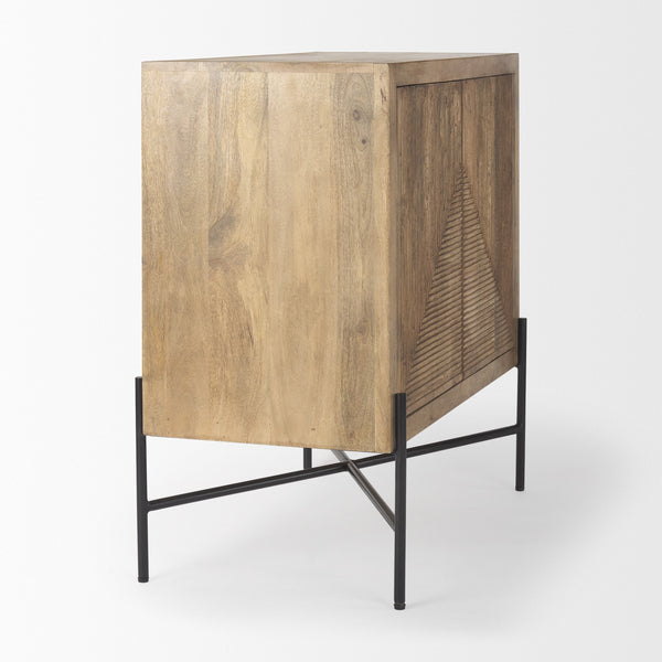 Cairo 36.0L x 19.5W x 36.0H 2 Door Wood and Metal Cabinet