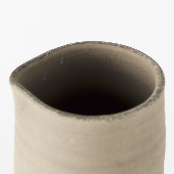 Garand Large 18.8H Two-Toned Black/Natural Ceramic Jug