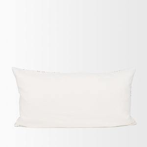 Jayden Cream w/ Black Print Linen Lumbar Decorative Pillow Cover