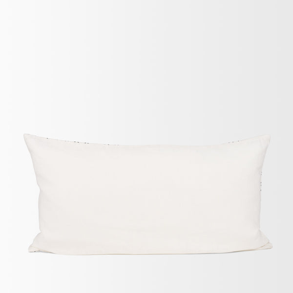 Jayden Cream w/ Black Print Linen Lumbar Decorative Pillow Cover