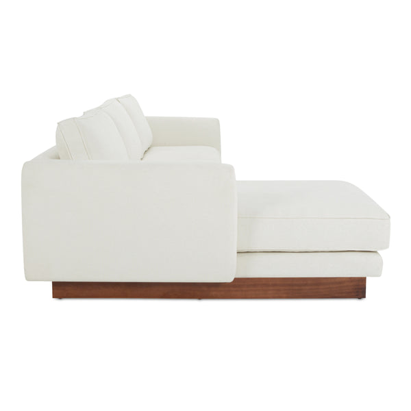 Vernon Left Sectional in White with Removable Cushions
