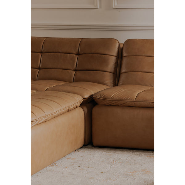 Moe's Lino Slipper Chair Tan Leather