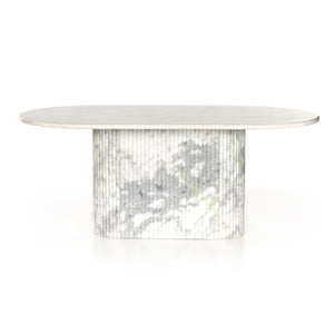 Oranda Dining Table In Polished White Marble