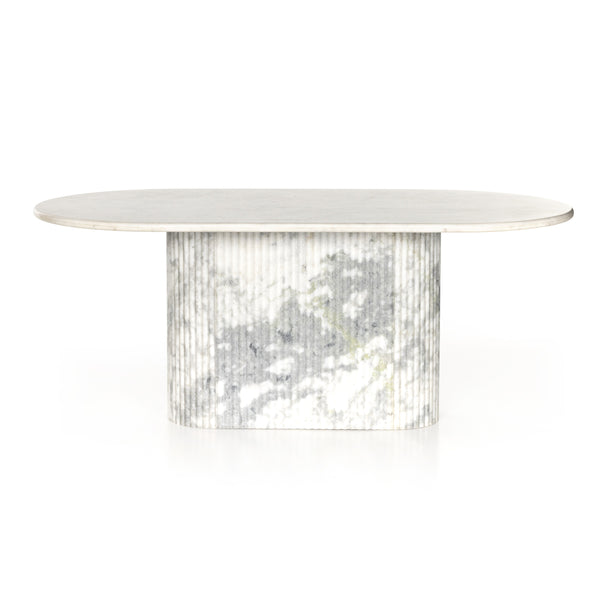 Oranda Dining Table In Polished White Marble