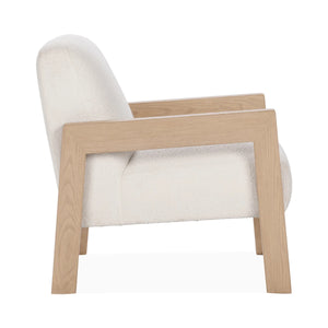 Aliza Upholstered Accent Chair with Oak Frame - Ivory