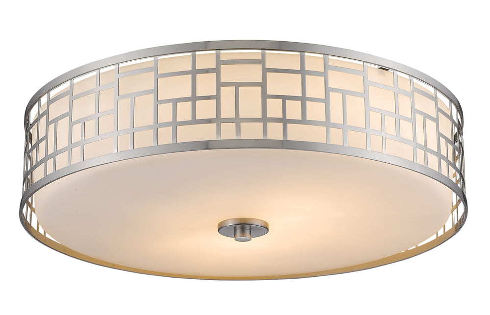 Elea 3 Light Flush Mount in Brushed Nickel Finish