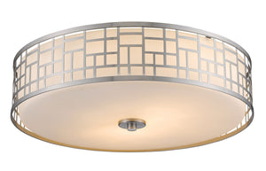 Elea 3 Light Flush Mount in Brushed Nickel Finish
