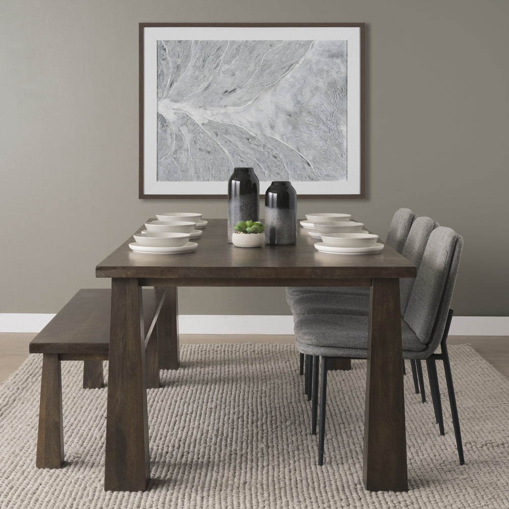 Wolcott Rectangular Dark Brown Solid Wood Bench