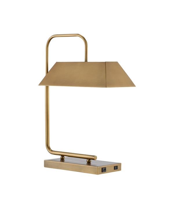 Hoxton Brass Table Lamp In Light Antique Brass