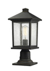 Portland 1 Light Outdoor Pier Mount Light in Oil Rubbed Bronze Finish