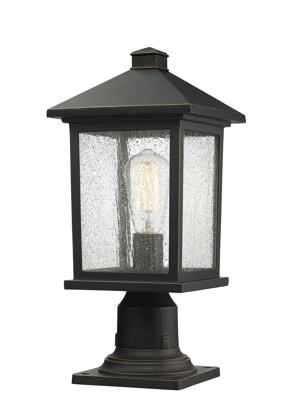 Portland 1 Light Outdoor Pier Mount Light in Oil Rubbed Bronze Finish