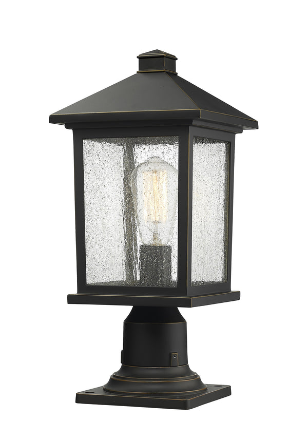 Portland 1 Light Outdoor Pier Mount Light in Oil Rubbed Bronze Finish