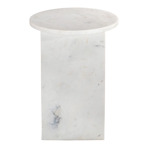 Grace Accent Table in White Marble