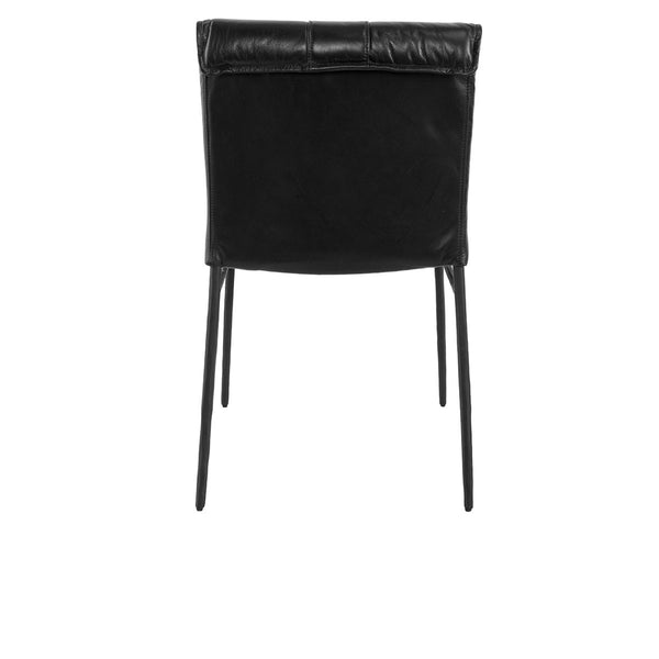 Mayer Leather Dining Chairs Set of 2 with Iron Legs