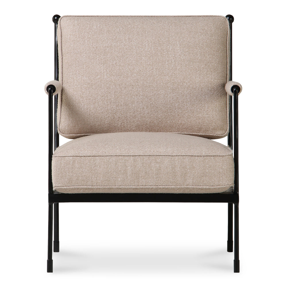 Vecchia Accent Chair Beige with Iron Frame