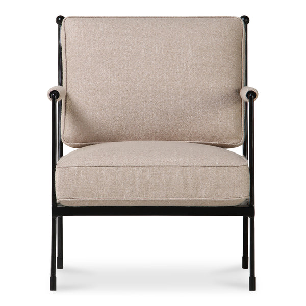 Vecchia Accent Chair Beige with Iron Frame