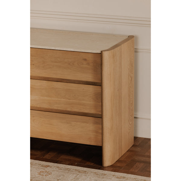 Lane 6 Drawer Dresser with Marble Top