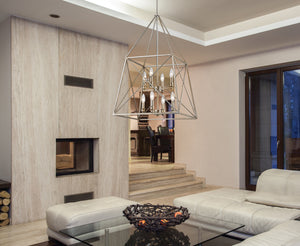 Trestle 8 Light Pendant in Antique Silver Finish