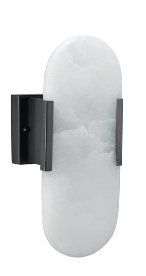 Delphi 2-Light Alabaster Wall Sconce, Oil Rubbed Bronze Metal