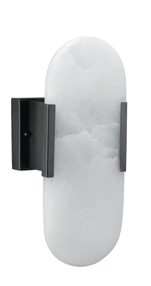 Delphi 2-Light Alabaster Wall Sconce, Oil Rubbed Bronze Metal