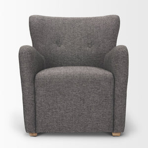 Dunstan Accent Chair Upholstered Gray Twill Fabric and Medium Brown Wood Feet