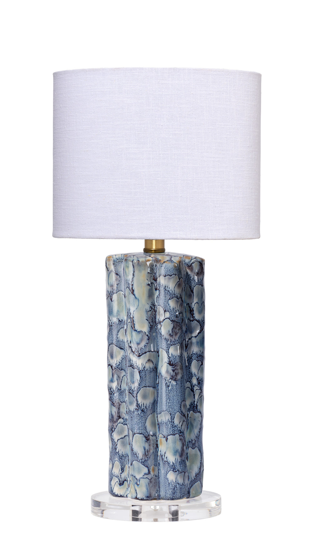 Flurry Ceramic Small Table Lamp with Linen Shade 