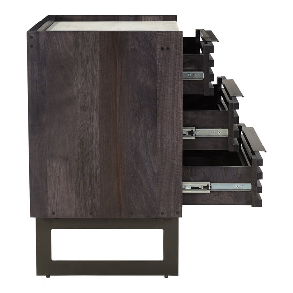 Paloma 3 Drawer Nightstand with Marble Top